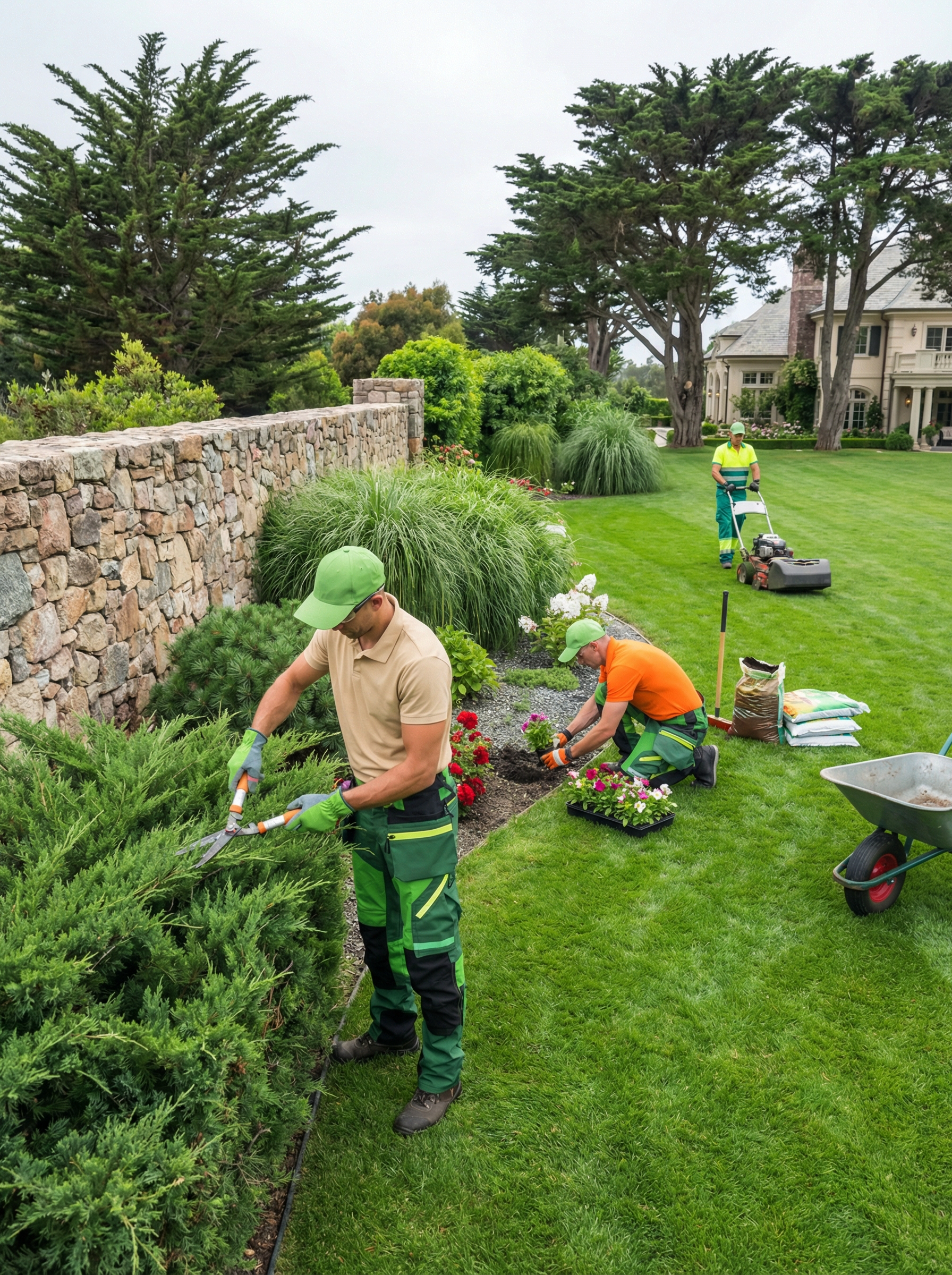 Daniel's landscaping crew at work